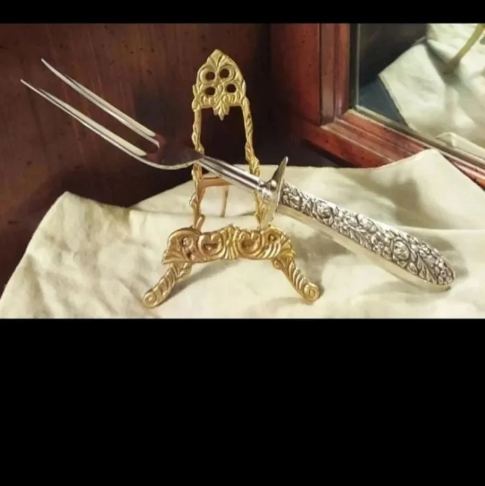 Westall Richardson Sterling Silver Stamped Serving Fork & Knife MID-CENTURY EUC!